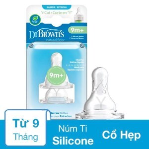 Hộp 2 chiếc núm vú DrBrown cổ hẹp (Y-cut)