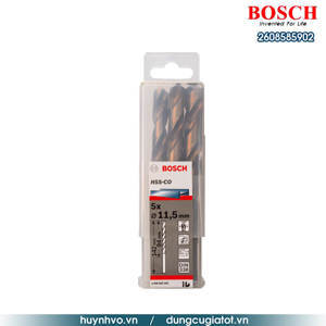 Hộp 5 mũi khoan Inox HSS-Co 11.5mm BOSCH 2608585902