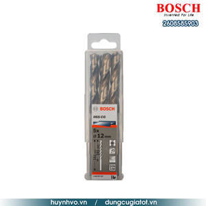 Hộp 5 mũi khoan Inox HSS-Co 12mm BOSCH 2608585903