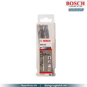 Hộp 5 mũi khoan Inox HSS-Co 9.5mm BOSCH 2608585897