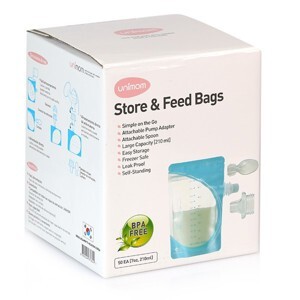 Hộp 50 túi trữ sữa mẹ và thức ăn cho bé ăn trực tiếp bằng thìa Unimom Hàn Quốc UM870329