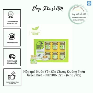 Hộp 6 hũ nước yến sào chưng đường phèn Green Bird 72g