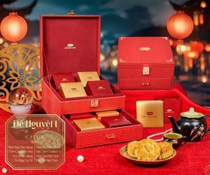 Hộp bánh trung thu Bibica Đế Nguyệt 8 bánh + 1 hộp trà