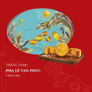 Hộp bánh trung thu Kinh đô Trăng Vàng Pha Lê Vạn Phúc Xanh 8 bánh