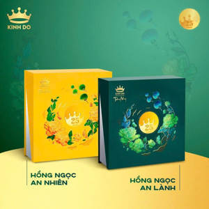 Hộp bánh trung thu Kinh đô Trăng vàng Hồng Ngọc Vàng 4 bánh