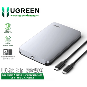 Hộp box đựng ổ cứng sata 2.5 inch vỏ nhôm Ugreen 70499