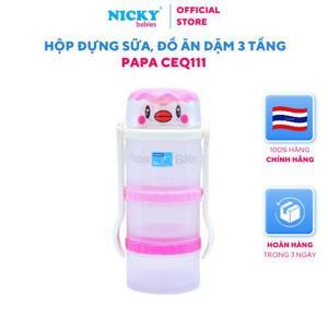 Hộp chia sữa Papa 3 tầng kèm muỗng, nĩa CEQ111