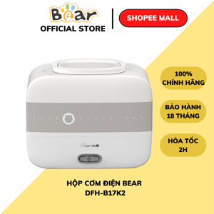 Hộp cơm điện Bear DFH-B17K2 - 2 tầng 3 khay 4 ngăn inox