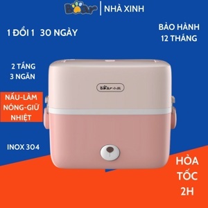 Hộp cơm điện Bear inox 2 tầng 3 ngăn DFH-B12U8