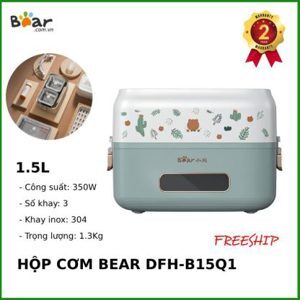 Hộp cơm điện tử Bear 3 khay inox hút chân không DFH-B15Q1