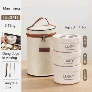 Hộp cơm giữ nhiệt cao cấp 3 ngăn Lunch box