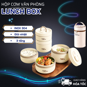 Hộp cơm giữ nhiệt cao cấp 3 ngăn Lunch box