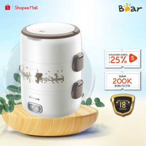 Hộp cơm hâm nóng cao cấp 3 tầng cắm điện Bear DFH-S2358