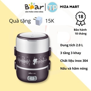 Hộp cơm hâm nóng tự động Bear DFH-S2123 - 3 ngăn