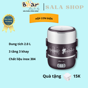 Hộp cơm hâm nóng tự động Bear DFH-S2123 - 3 ngăn