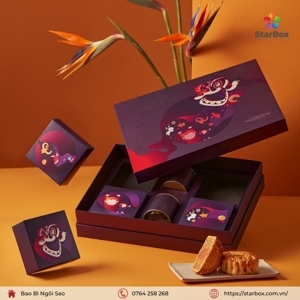 Hộp đựng bánh trung thu 4 bánh 150-250g Múa Lân