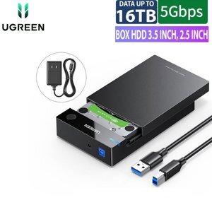 Hộp đựng ổ cứng 3,5 inch Sata/ USB 3.0 hỗ trợ 16TB Ugreen 50423