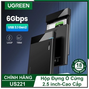 Hộp đựng ổ cứng SATA cổng USB-C 3.1 cao cấp Ugreen 50743