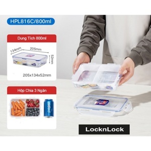 Hộp đựng thực phẩm Lock&Lock Classic có ngăn 800ml HPL816C