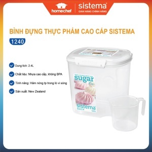 Hộp đựng thực phẩm Sistema 1240 kèm cốc đong 2.4L