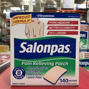 Hộp miếng dán giảm đau Salonpas Pain Relieving Patch - 140 miếng, Mỹ