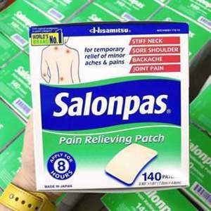 Hộp miếng dán giảm đau Salonpas Pain Relieving Patch - 140 miếng, Mỹ