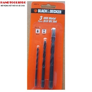 Hộp mũi khoan sắt gỗ Black & Decker A8031G - 3 chi tiết