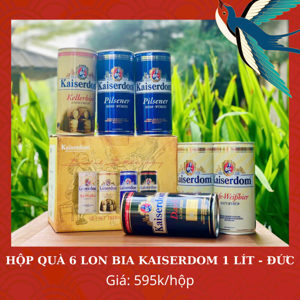 Hộp quà 6 lon bia Kaiserdom Đức Hộp 6 lon 1L
