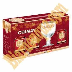 Hộp quà bia Chimay đỏ 7% Hộp 3 chai 330ml + ly