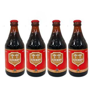 Hộp quà bia Chimay đỏ 7% Hộp 4 chai 330ml + ly