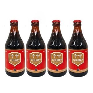 Hộp quà bia Chimay đỏ 7% Hộp 4 chai 330ml + ly