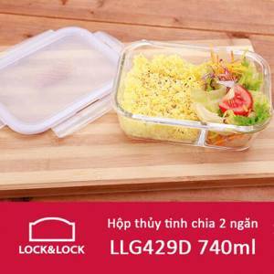 Hộp thủy tinh chia 2 ngăn chịu nhiệt Lock&Lock LLG429D 740ml