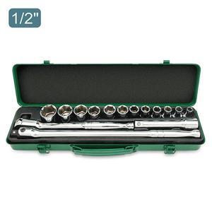 Hộp tuýp lục giác mờ 1/2" 15 món Toptul GCAD1510