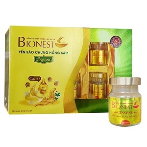 Hộp Yến sào Bionest Ginseng hồng sâm cao cấp - hộp quà tặng 6 lọ