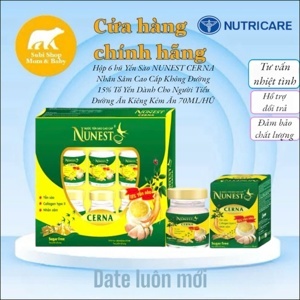 Hộp yến sào cao cấp nhân sâm collagen không đường Nunest Cerna (6 lọ x 70ml)