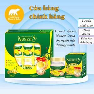 Hộp yến sào cao cấp nhân sâm collagen không đường Nunest Cerna (6 lọ x 70ml)