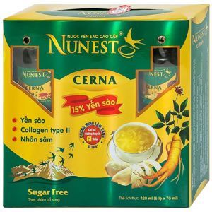 Hộp yến sào cao cấp nhân sâm collagen không đường Nunest Cerna (6 lọ x 70ml)