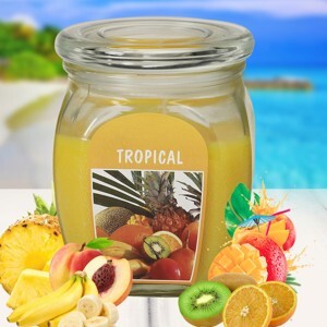 Hũ nến thơm tinh dầu Bolsius Tropical 305g QT024369 - trái cây nhiệt đới