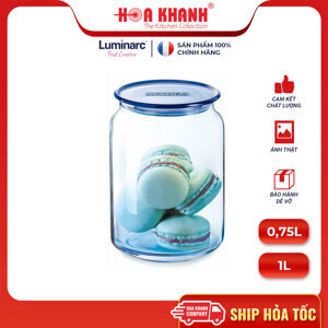 Hũ thủy tinh Luminarc Rondo ICE BLUE 0.75L có nắp-J1849