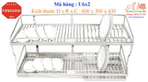 Kệ chén inox Tovashu U6X2