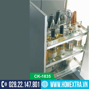 Kệ đa năng inox hộp, vách kính Cariny CK-1835