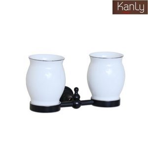 Kệ để ly đôi bằng đồng Kanly GCK08B