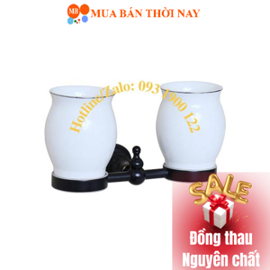 Kệ để ly đôi bằng đồng Kanly GCK08B