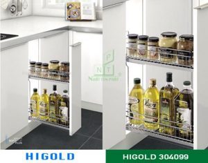 Kệ gia vị inox Higold 304099, 2 tầng