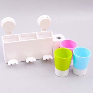 Kệ hút chân không để đồ nhả kem đánh răng tự động kèm 3 cốc 9084