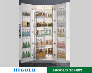 Kệ kéo 36 rổ tủ inox Higold 204003