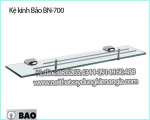 Kệ kính phòng tắm BN 700 (INOX 304 & Kính Cường Lực 8 Ly)