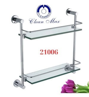 Kệ kính 2 tầng Cleanmax 21006 - Đồng mạ crom