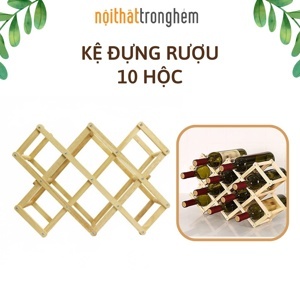 Kệ Rượu Xếp 10 Chai Gỗ Đức Thành 40401