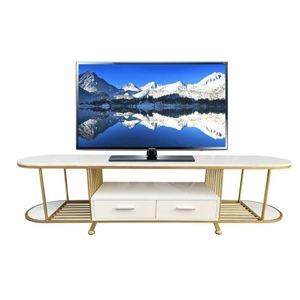 Kệ Tivi 2 tầng có hộc kéo mặt đá trắng 180x40x45cm KTV68061